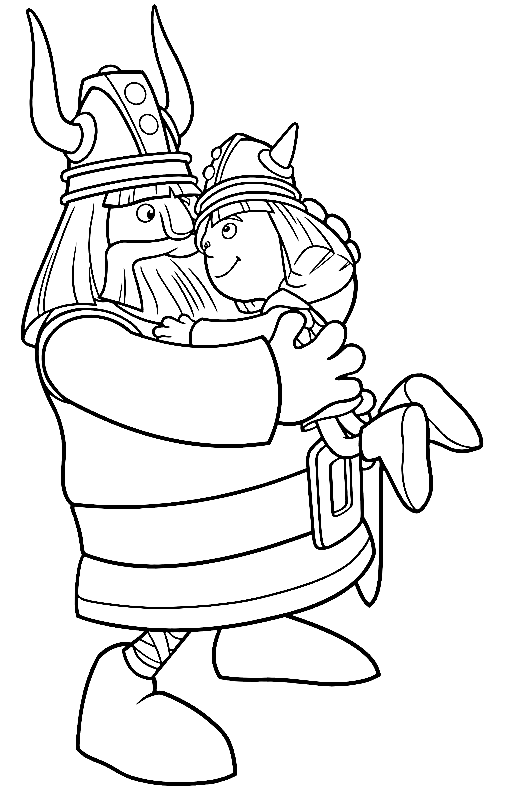 Halvar and Vicky Coloring Page