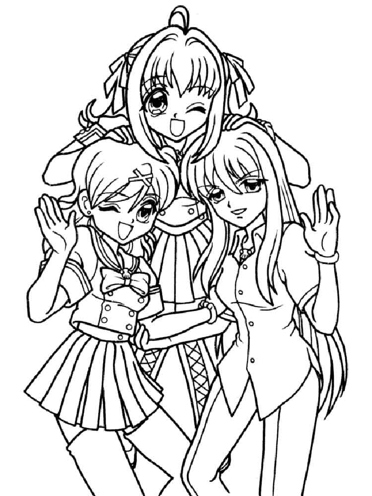 Hanon, Lucia and Rina Coloring Page