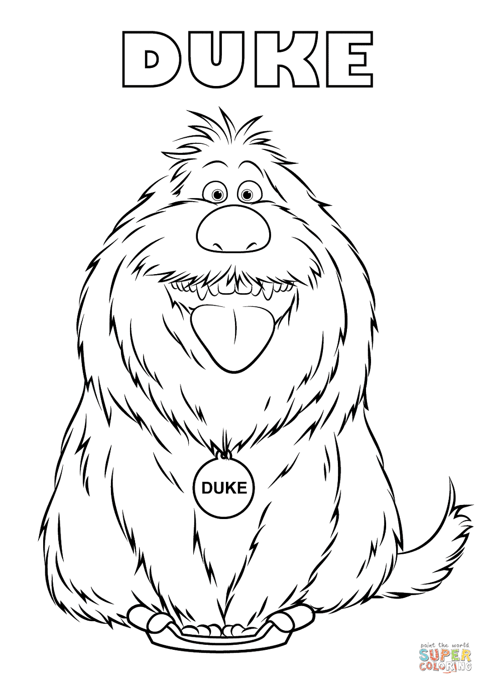 Happy Duke Coloring Page