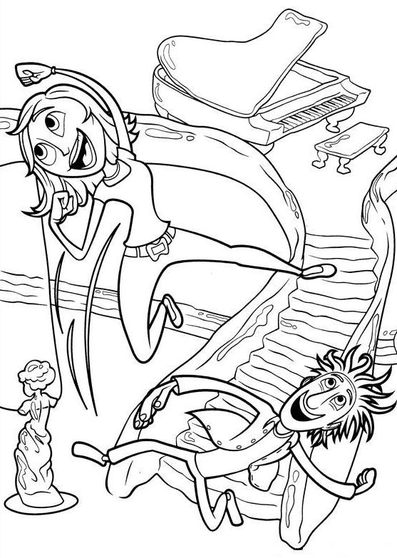 Happy Flint And Sam Coloring Page