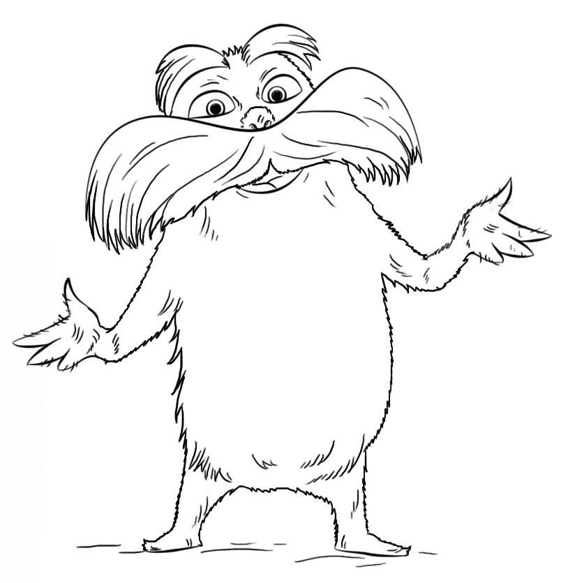 Happy Lorax Coloring Page