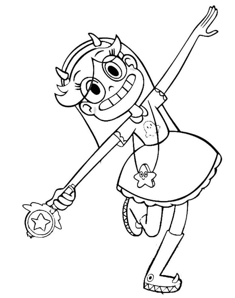 Happy Star Butterfly Coloring Page