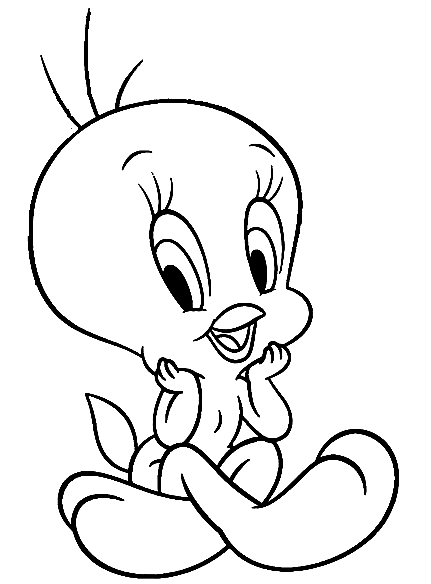 Happy Tweety Coloring Page