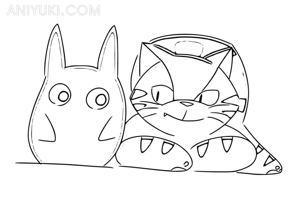 Hase und Katze aus „Mein Nachbar Totoro“.