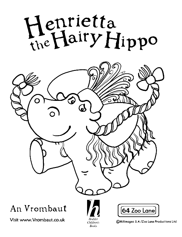 Henrietta the Hairy Hippo Coloring Page