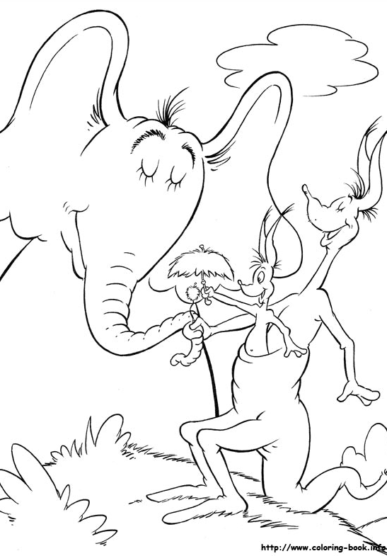 Horton with Jane Kangaroo Coloring Page