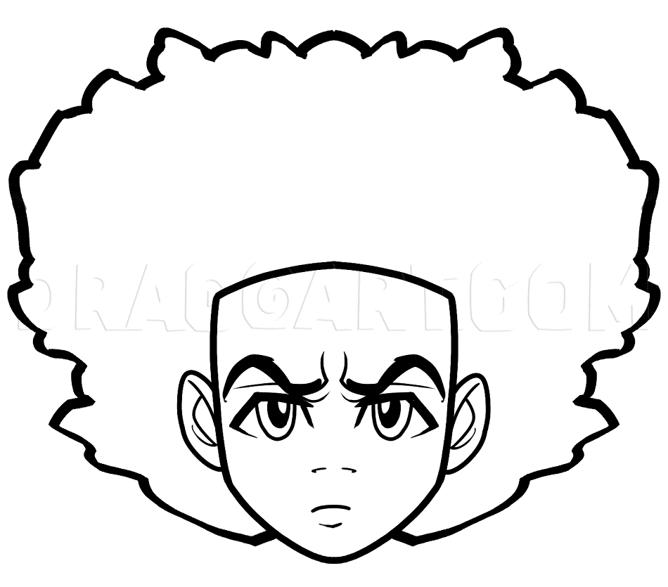 Huey Freeman Face Coloring Pages