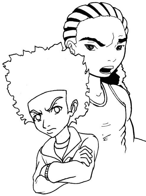 Huey and Riley Freeman Coloring Pages