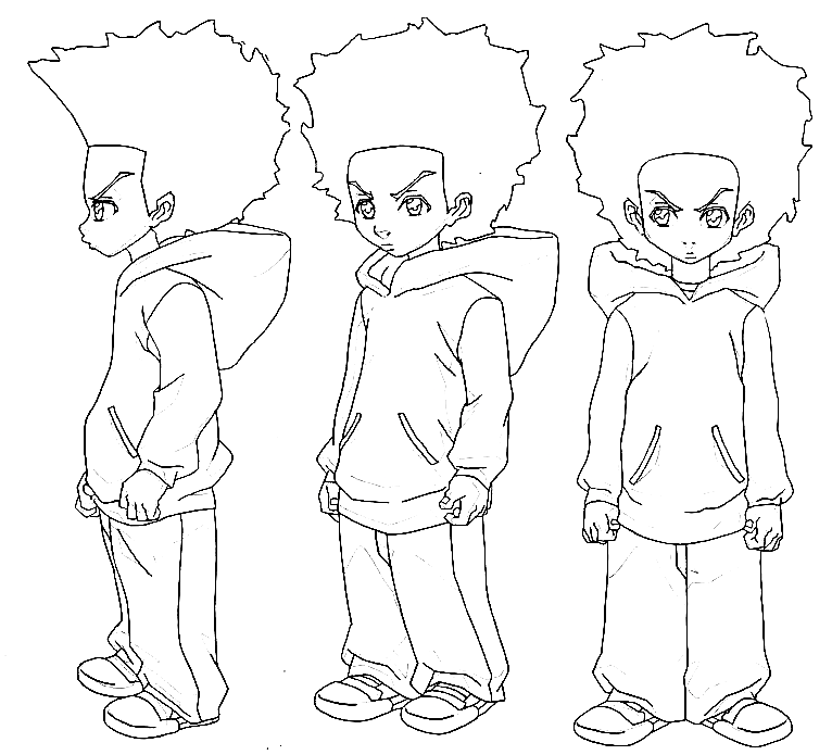 Huey from The Boondocks Coloring Page