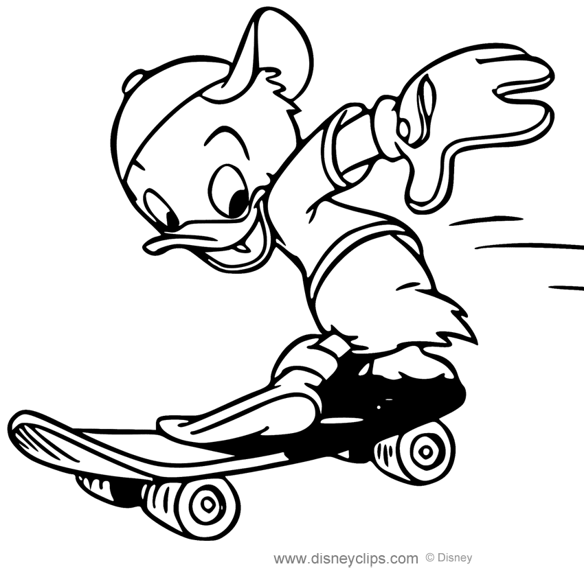Huey sullo skateboard di DuckTales