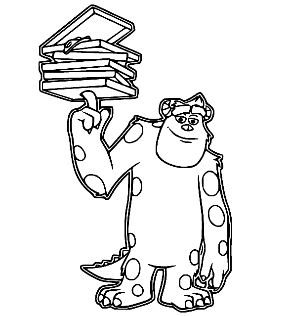 James Sullivan Holds Books Coloring Pages