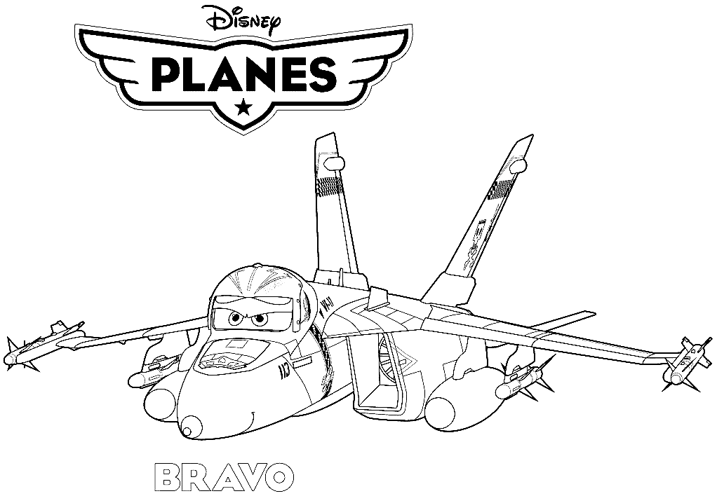 Jet Fighter Bravo Coloring Page