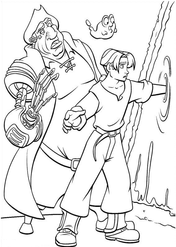 Jim Hawkins and John Silver Coloring Pages