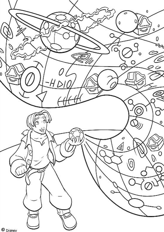 Jim with Holographic Map Coloring Page