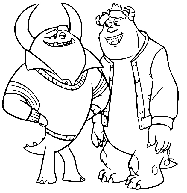 Johnny and Sullivan Coloring Page