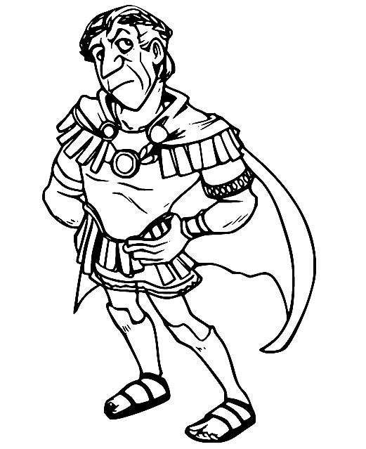 Julius Caesar from Asterix Coloring Page