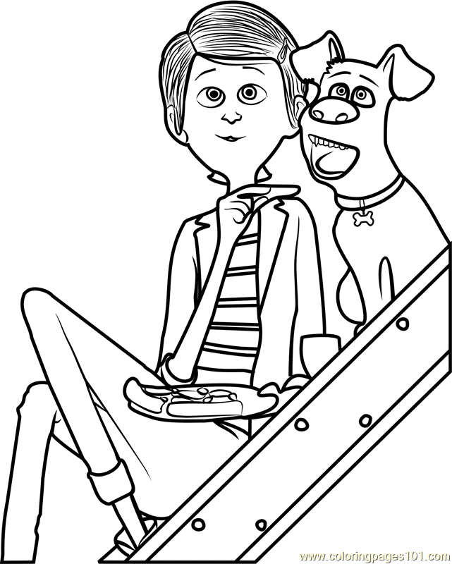 Katie with Max Coloring Page