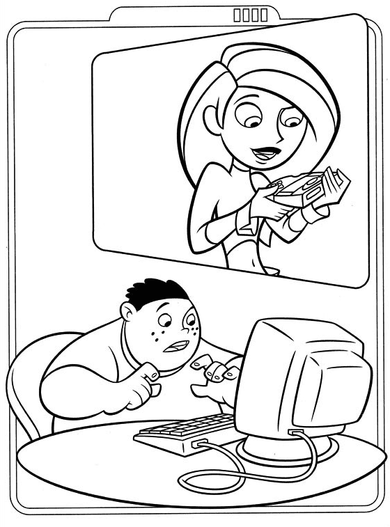 Kim Possible And Wade Coloring Page
