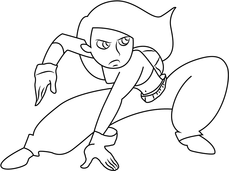 Kim Possible In Battle Coloring Page