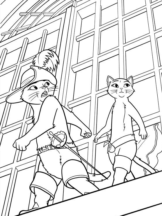 Kitty Softpaws and Puss Coloring Page
