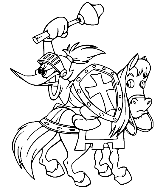 Knight Woody Woodpecker Coloring Pages