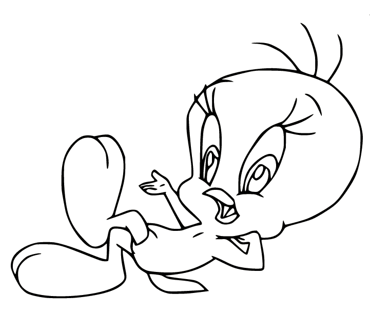 Lazy Tweety Bird Coloring Page