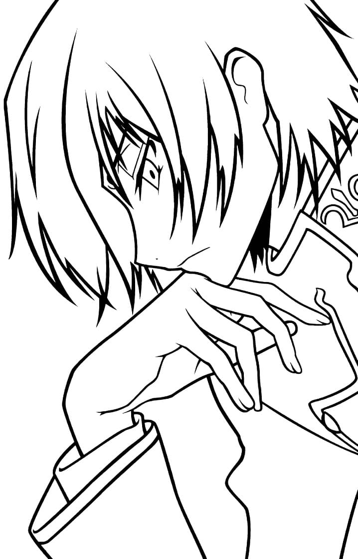 Lelouch Thinking Coloring Page