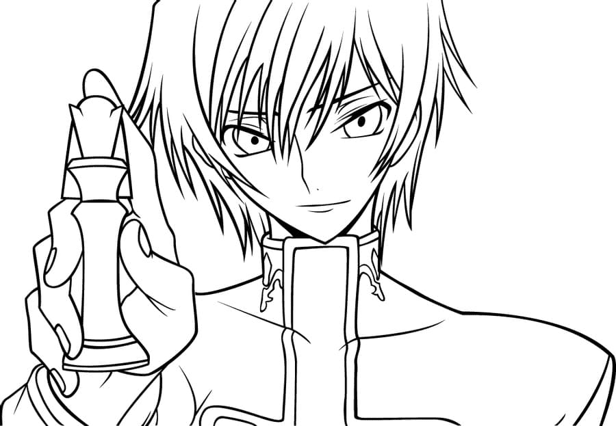 Lelouch from Code Geass Coloring Page