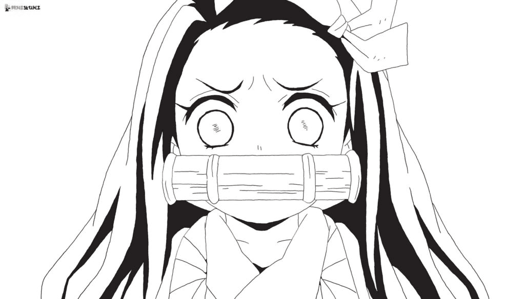 Little Nezuko Kamado Coloring Pages