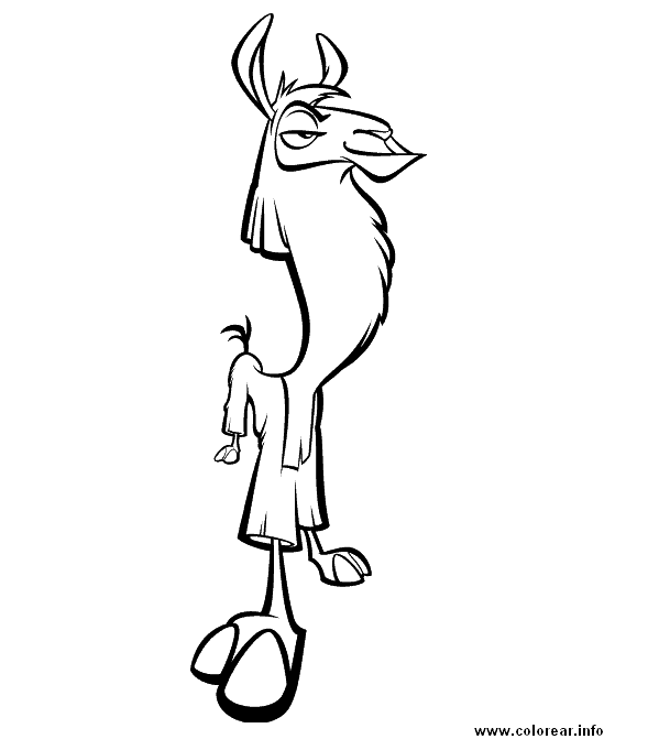 Llama in Emperor’s New Groove Coloring Page