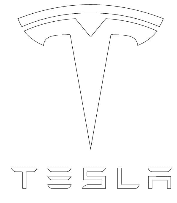 Logotipo Página Para Colorear De Tesla
