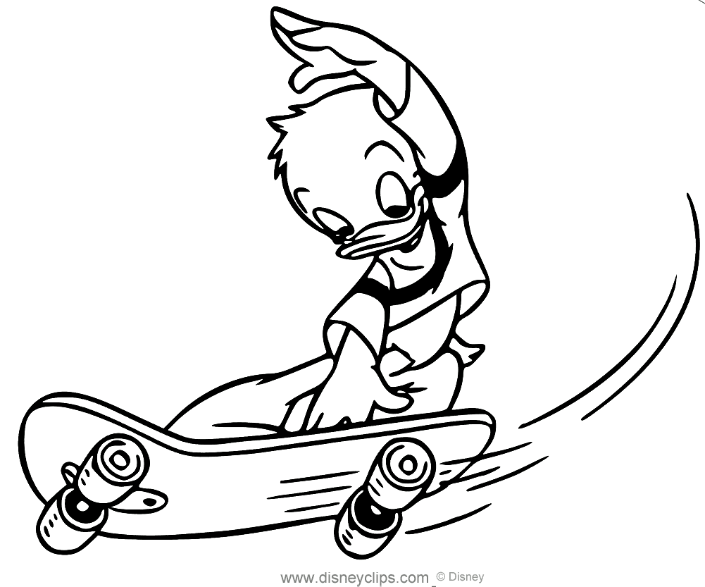 Louie Skateboarding Coloring Page