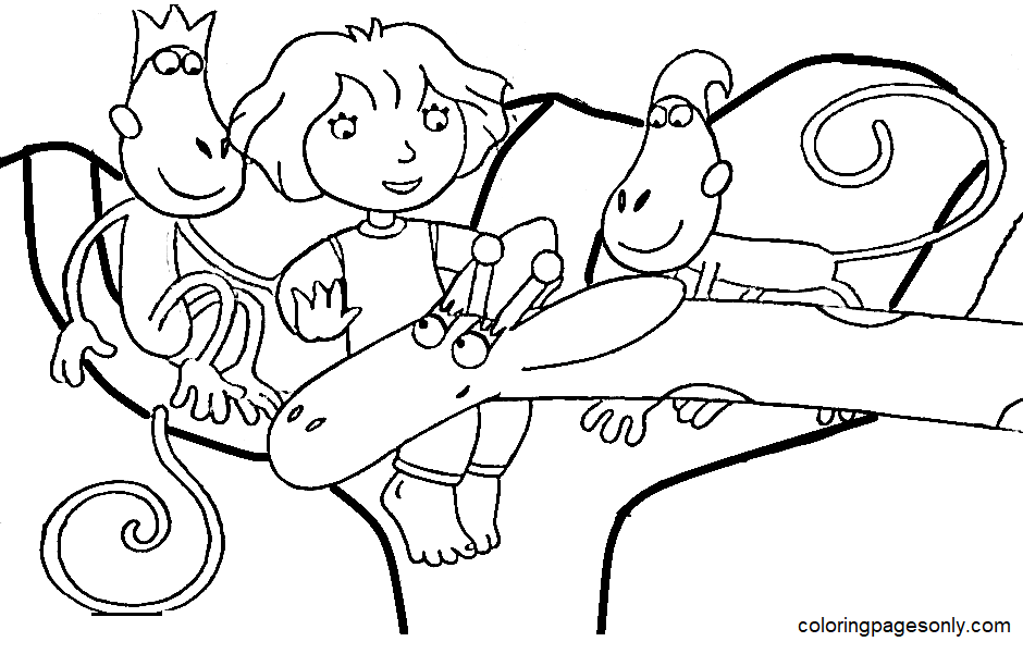 Lucy, Georgina, Giggles and Tickles Coloring Page