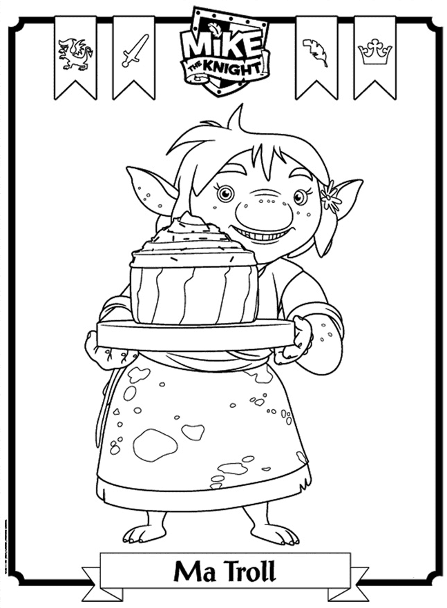 Ma Troll From Mike The Knight Coloring Page