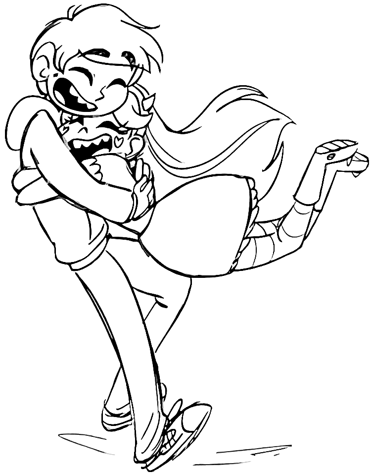 Marco Hugs Star Coloring Pages