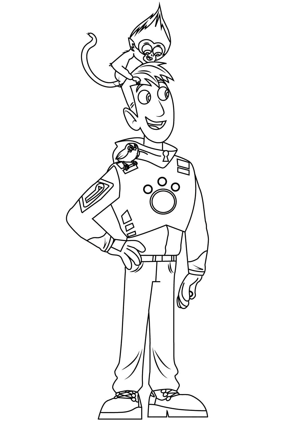 Martin Kratts and Monkey Coloring Page