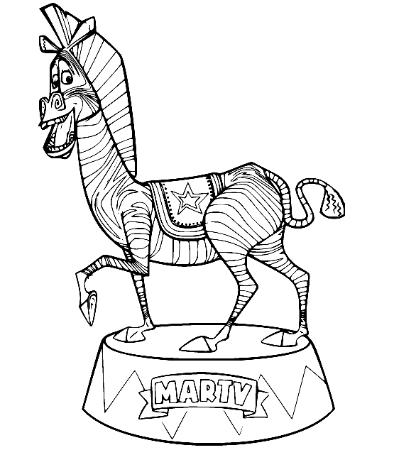 来自马达加斯加的马蒂斑马雕像