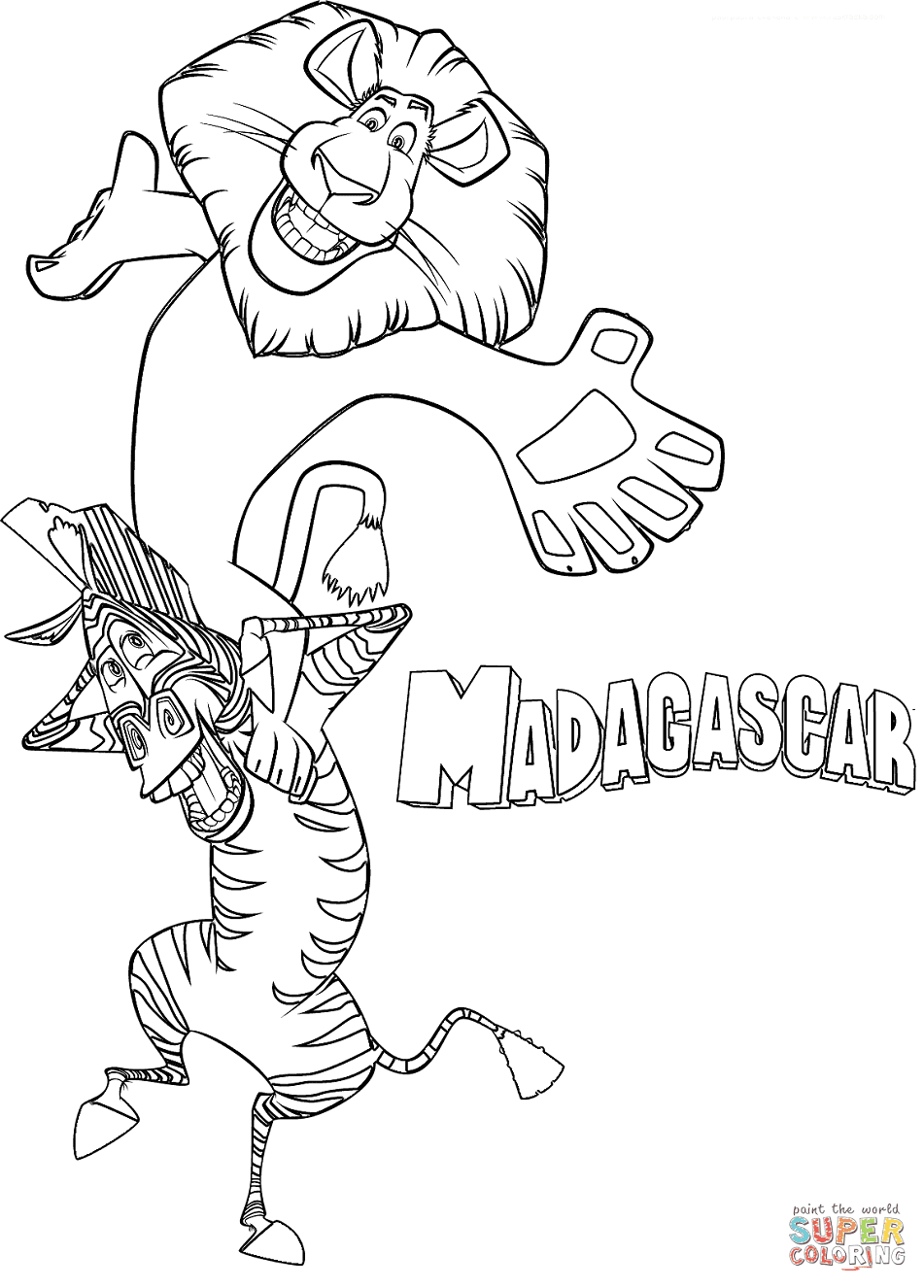 Marty and Alex Coloring Page
