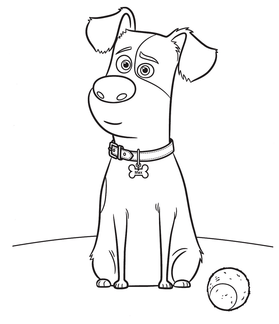 Max and a ball Coloring Page