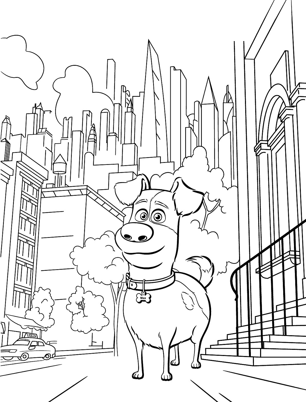 Max in the city Coloring Page