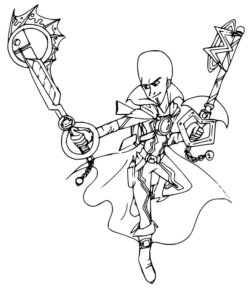 Megamind Holds the Swords Coloring Page