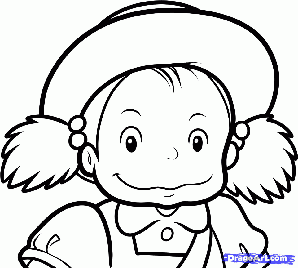 Mei from My Neighbor Totoro Coloring Page