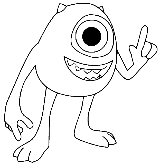 Mike Wazowski Talking Coloring Pages