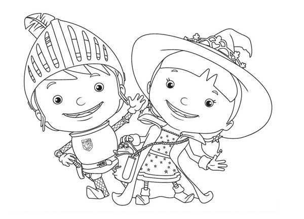 Mike and Evie Coloring Page