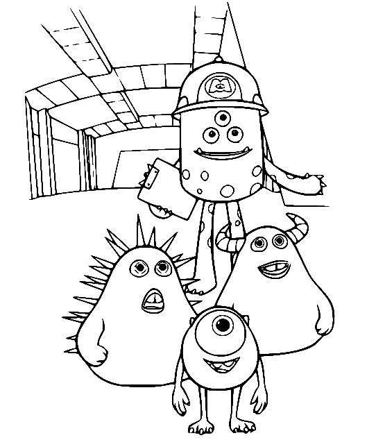 Mike and Other Monsters Coloring Page