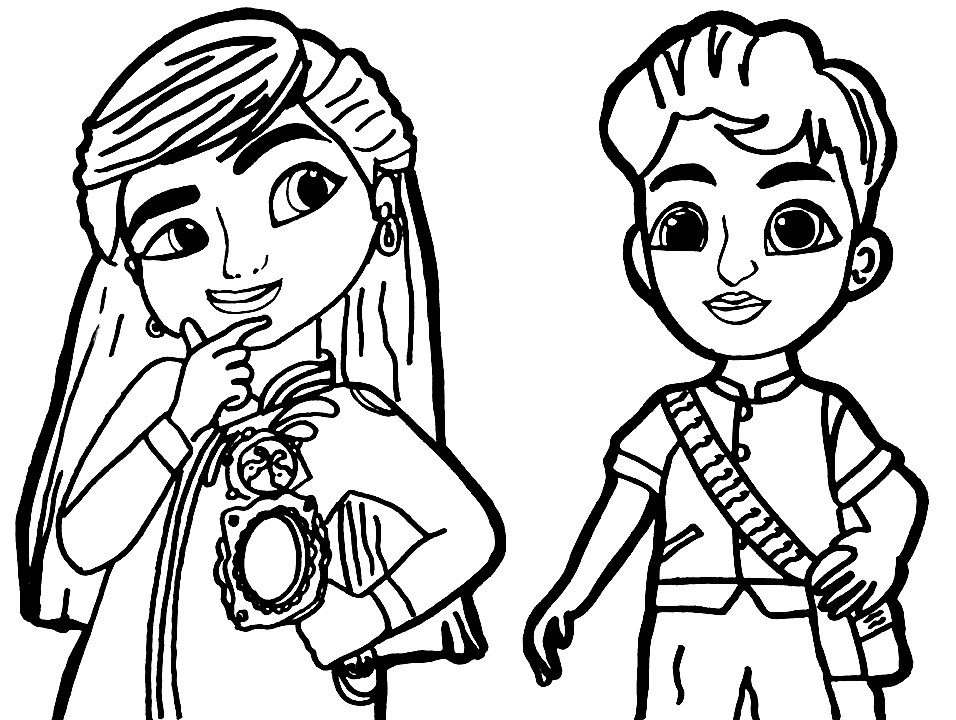 Mira and Neel Coloring Pages