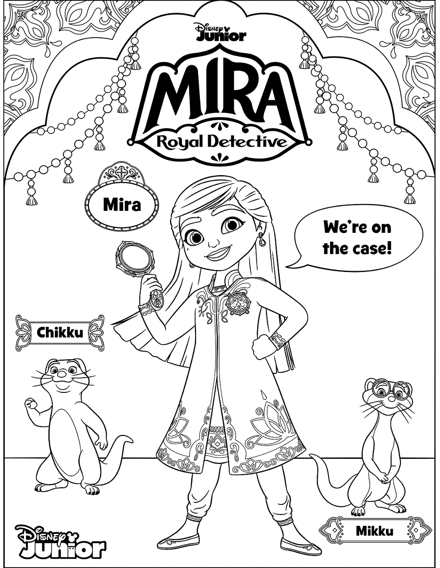 Mira with Mikku and Chikku Coloring Pages