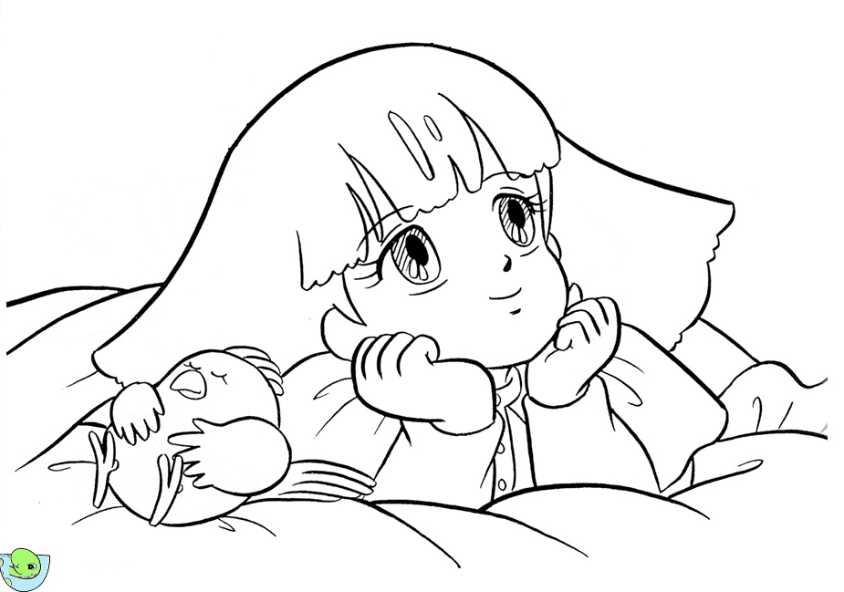 Momo Thinking Coloring Pages