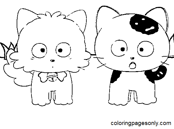Momo and Tama Coloring Page