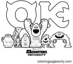 Monsters University Kleurplaten